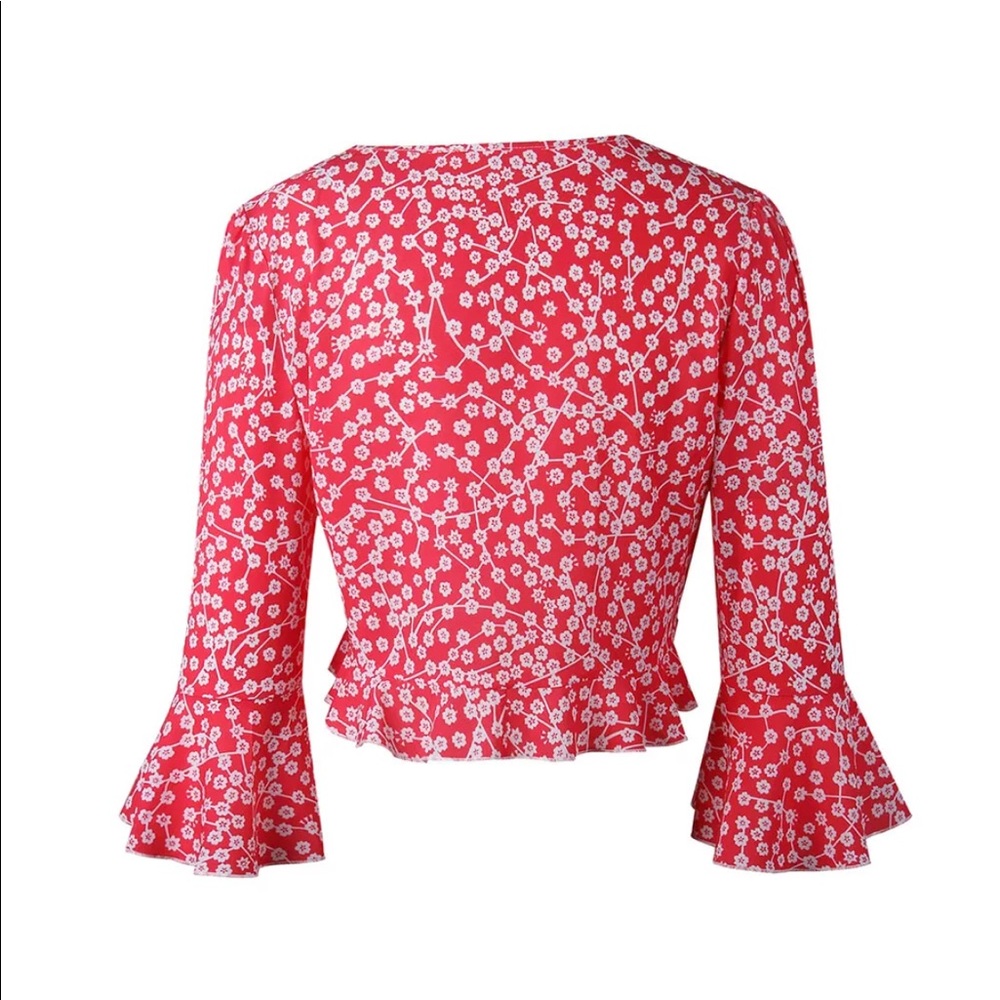 Crop Top Ruffle Blouse - Picture 3 of 4